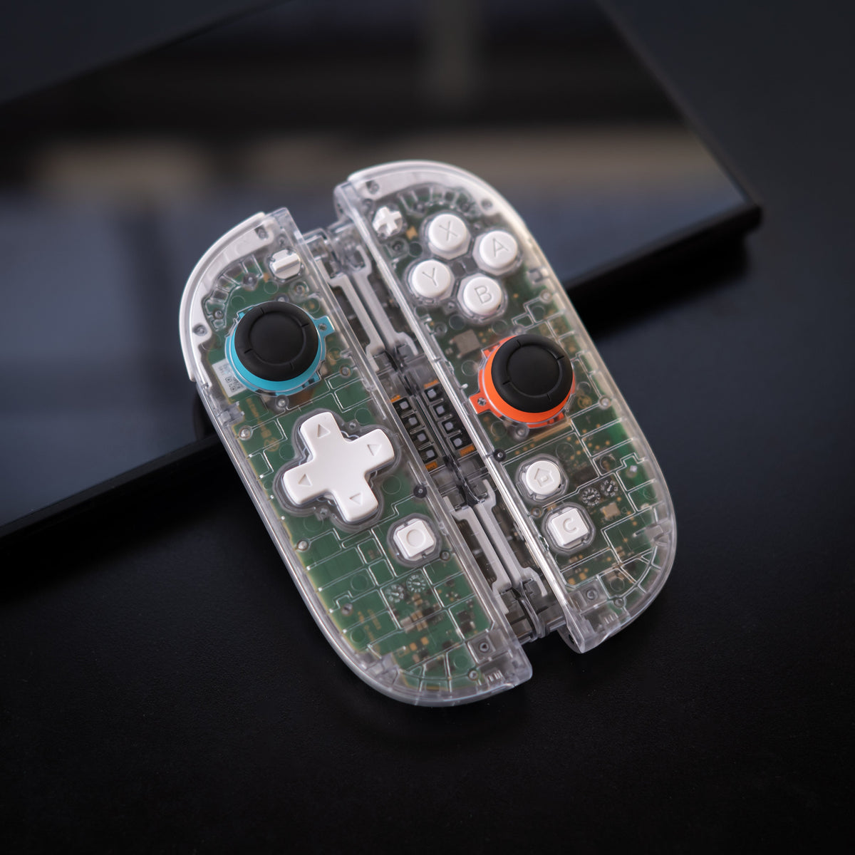Switch 2 Famitsu Game Boy Light Tribute Joy-Cons: Clear Shell, White Minimalist Buttons
