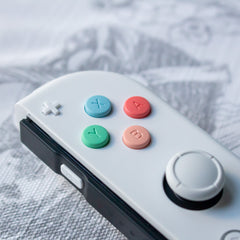 Pastel SNES Custom JoyCons Nintendo Switch Joy-Con Controller Mods White with Pastel Buttons