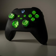 Custom Xbox Controller LED Mod Black With Clear Backlit Buttons for Xbox Series X/S/One & PC