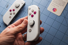 Joy-Con Mod White on Grey and Deep Rose Custom Nintendo Switch Controllers