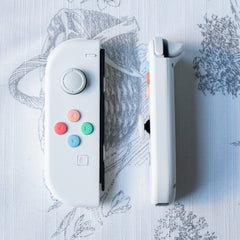 Pastel SNES Custom JoyCons Nintendo Switch Joy-Con Controller Mods White with Pastel Buttons
