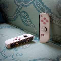 Custom JoyCons Nintendo Switch Joy-Con Controller Mods White with Pink Buttons