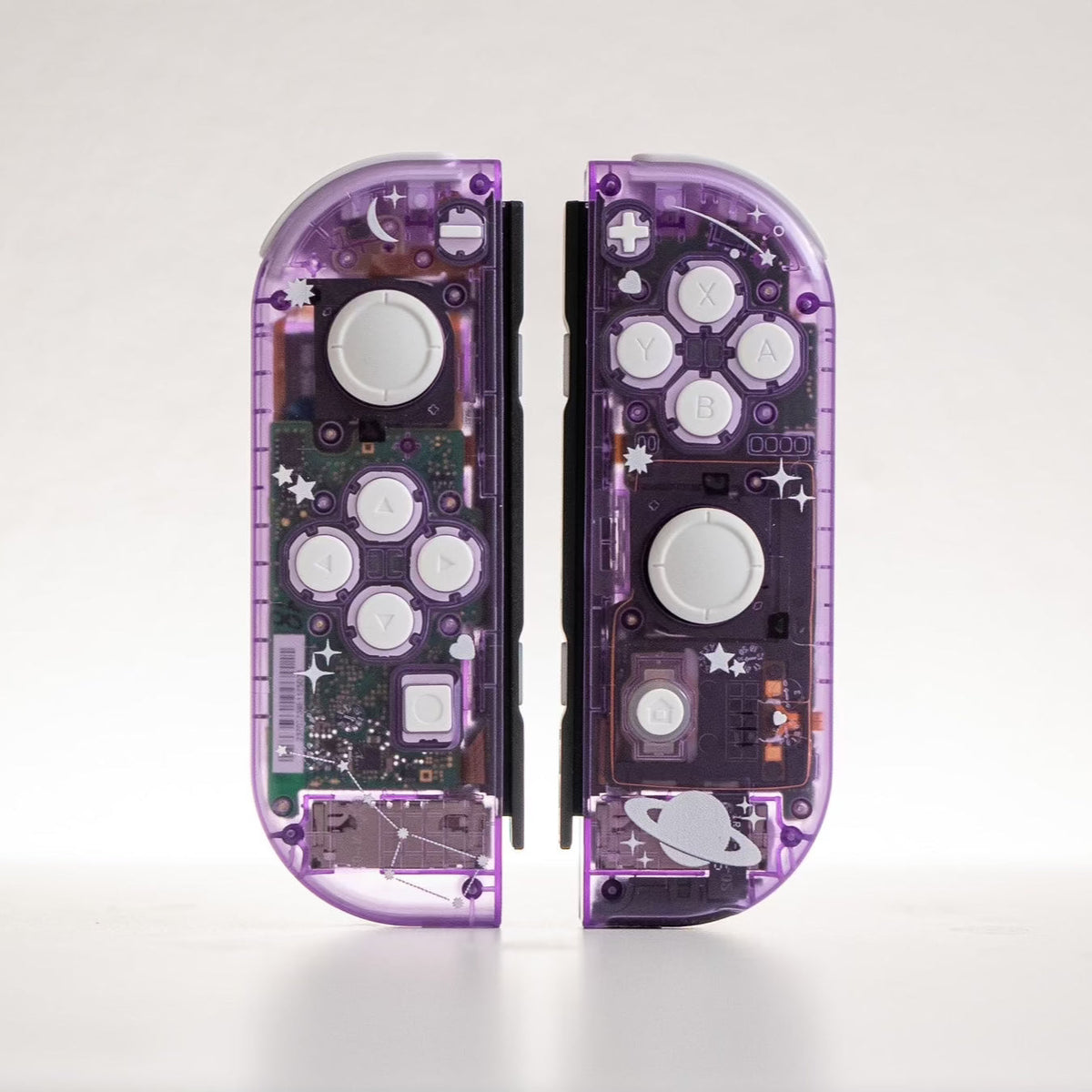 Custom Joy-Cons Stars Comets & Constellations Atomic Purple Clear Nintendo Switch Controllers