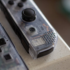 Joy-Cons Clear “Game Boy Pocket” Mod - Nintendo Switch Retro Gaming Controllers Black Buttons and D-Pad