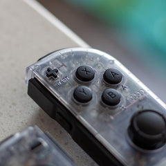 Joy-Cons Clear “Game Boy Pocket” Mod - Nintendo Switch Retro Gaming Controllers Black Buttons and D-Pad
