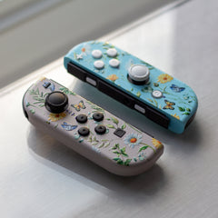 “Butterfly Pastureland” Joy-Cons Mod Pastel Blue Nintendo Switch Special Edition Custom Controllers