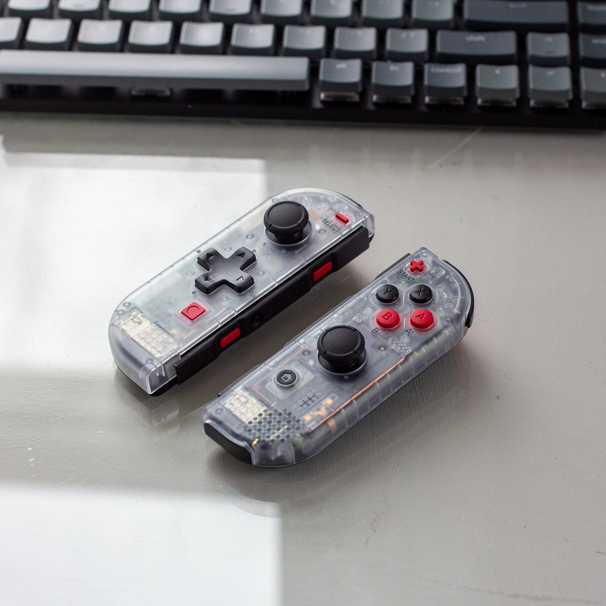 Custom Joy-Cons Game Boy Pocket Black and Red Nintendo Switch Gaming Controllers