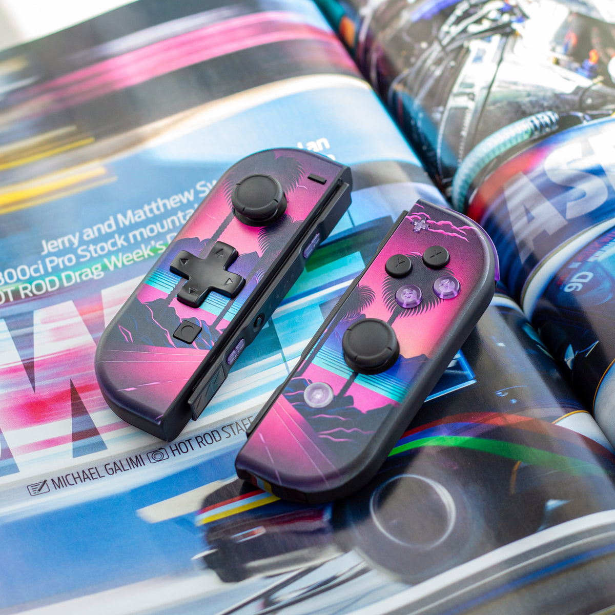 Synthwave Joy-Cons Retro Racing Nintendo Switch Gaming Controllers