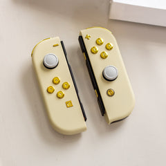 Cream Custom Joy-Cons With Gold Chrome Buttons Nintendo Switch Gaming Controllers