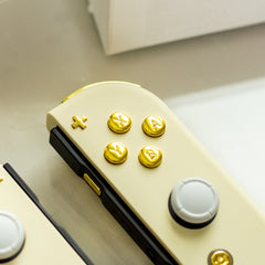 Cream Custom Joy-Cons With Gold Chrome Buttons Nintendo Switch Gaming Controllers