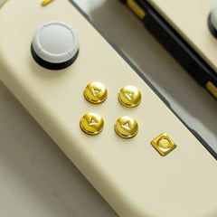 Cream Custom Joy-Cons With Gold Chrome Buttons Nintendo Switch Gaming Controllers