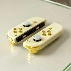 Cream Custom Joy-Cons With Gold Chrome Buttons Nintendo Switch Gaming Controllers