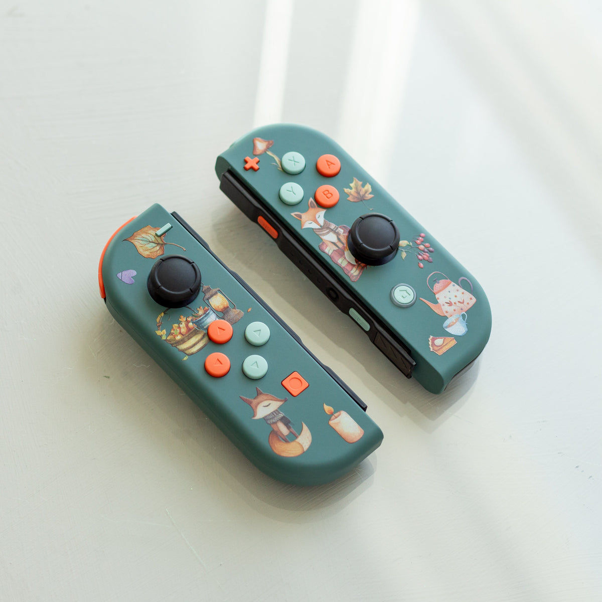 Cozy Joy-Cons Cute Fox And Fall Colors Nintendo Switch Gaming Controllers