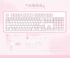 Rose Whisper Dye Sublimation PBT Cherry Profile Keycaps