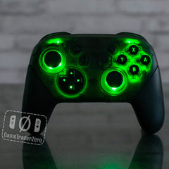 CUSTOM Pro Controller Nintendo SWITCH LED Mod with Black Backlit Buttons