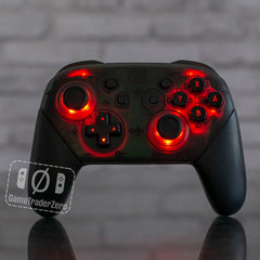 CUSTOM Pro Controller Nintendo SWITCH LED Mod with Black Backlit Buttons
