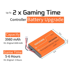 Battery Upgrade For PS5 DualSense Controller 3980 mAh Rechargeable Battery