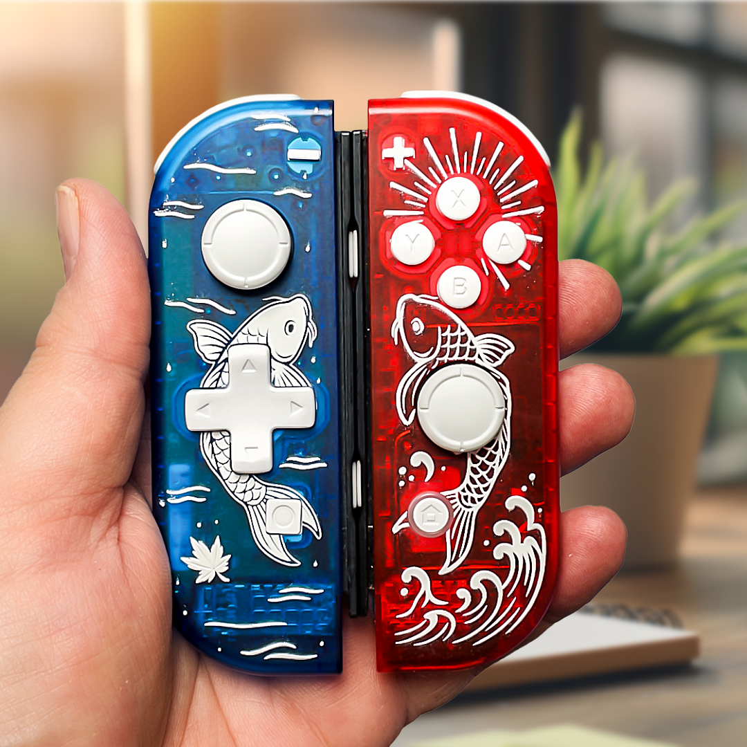 Koi's Serenity Custom Joy-Cons Nintendo Switch Gaming Controllers