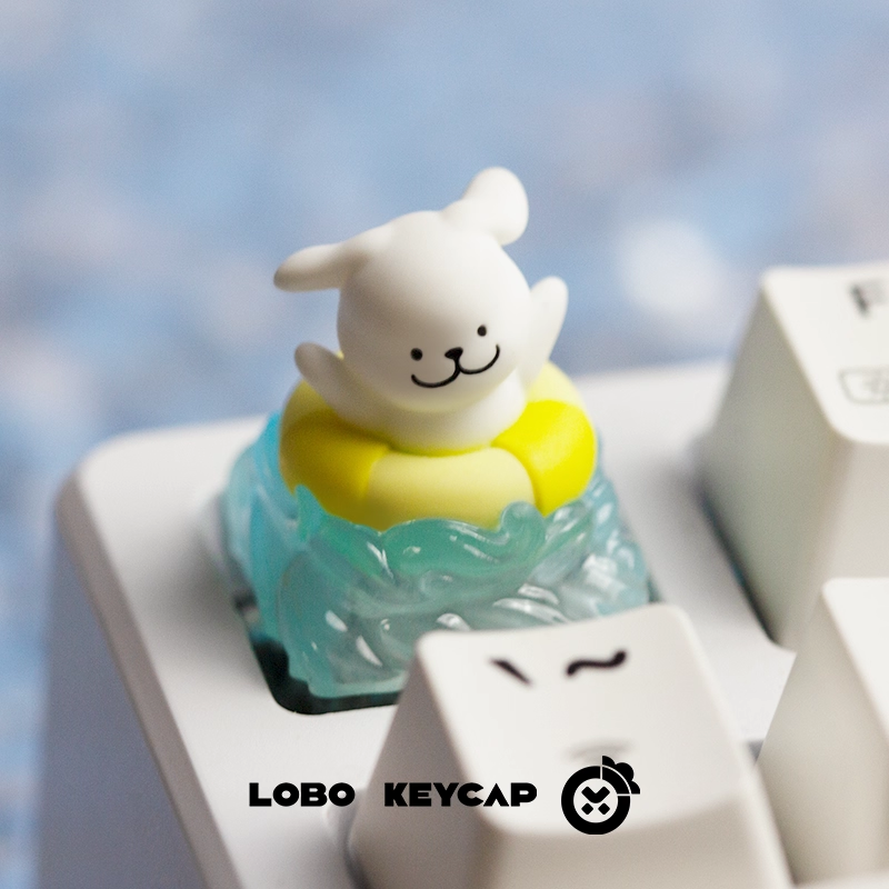 Maltese Puppy Life Translucent Resin Artisan Keycap