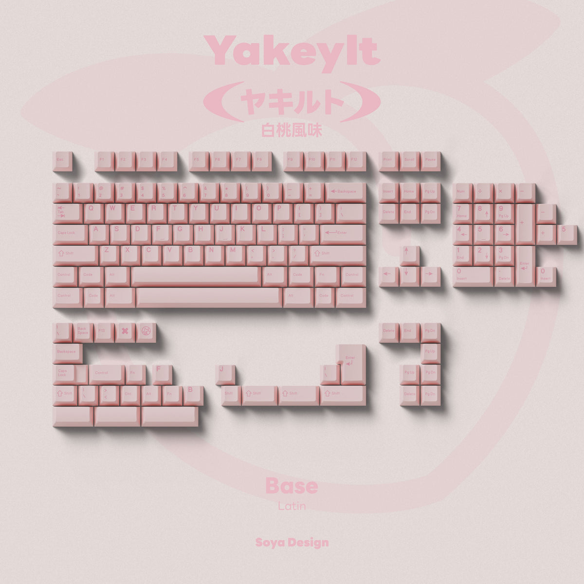 TUT YAKEYLT PEACH CHERRY PROFILE KEYCAPS SET