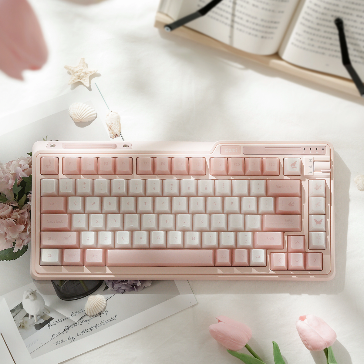 Hane Collection Pearlescent Translucent Dye Sublimation PC Cherry Profile Keycaps