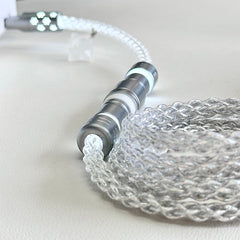 White Fox USB-C RGB Aviator Handmade Coiled Cable