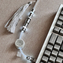 White Fox USB-C RGB Aviator Handmade Coiled Cable