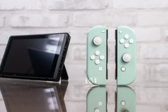Cyan Joy-Con Mod with White Buttons Nintendo Switch Custom Controllers