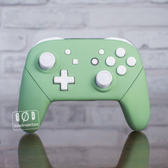 Nintendo Switch Pro-Controller Matcha Green Mod with White Buttons