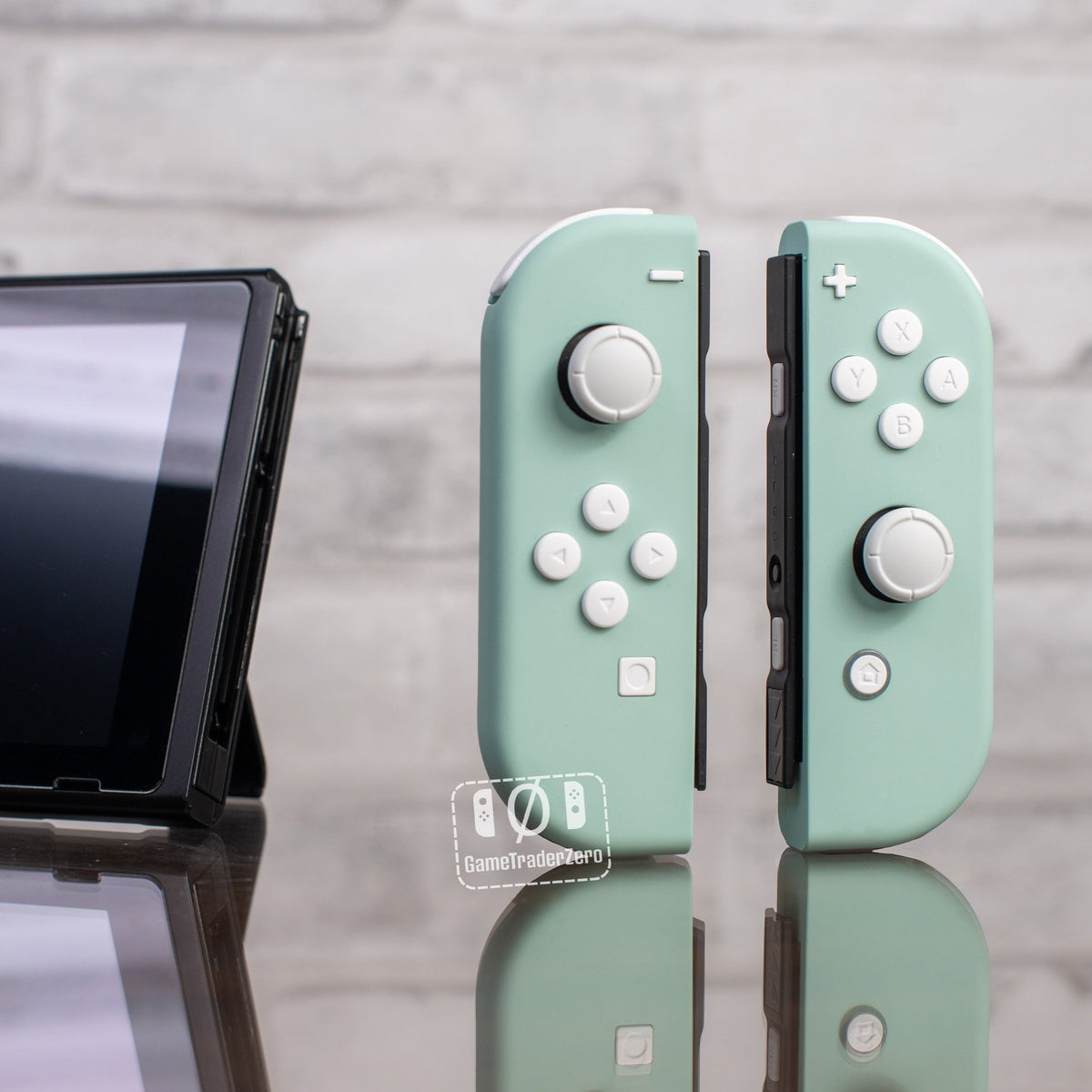 Cyan Joy-Con Mod with White Buttons Nintendo Switch Custom Controllers