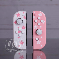 Custom Joy-Con Controllers Nintendo Switch Pink And White Sakura Flowers