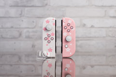 Sakura Flowers Joy-Con Mod with Pink Hearts Candy Buttons Pink and White Nintendo SWITCH Controllers