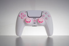 PS5 LED Controller Mod Custom White Wireless Controller with White Backlit Buttons RGB
