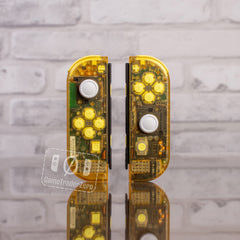 Switch Joy-Cons Nintendo Custom Controllers "Game Boy Clear Yellow" With Yellow Buttons
