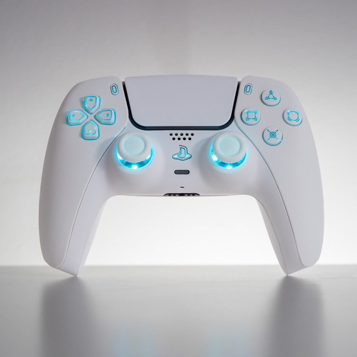 PS5 LED Controller Mod Custom White Wireless Controller with White Backlit Buttons RGB