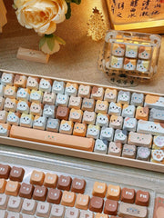 Stacked Cat Dye Sublimation PBT MAO Profile Keycaps