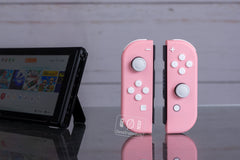 Custom Nintendo Switch Joy-Con Controllers Pink with White Buttons