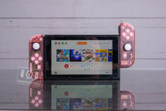 Custom Nintendo Switch "Gameboy Clear Pink" Joy-Con Controllers with Pink Buttons